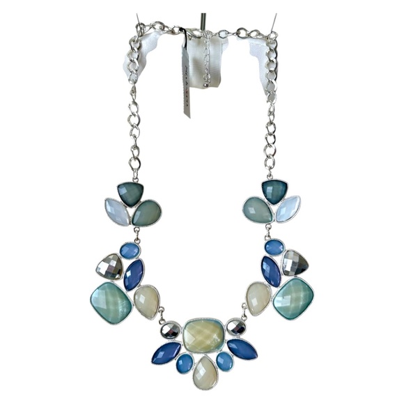 Style & Co. Jewelry - Faux Stone Neckace Cream Blue Green Silver Collar Lobster Clasp Style & Co NWT